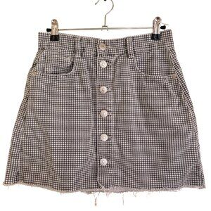 Button-Front Mini Skirt